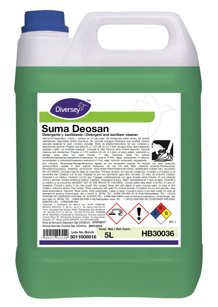 SUMA DEOSAN 4x5L - Limpiador detergente con sanitizante